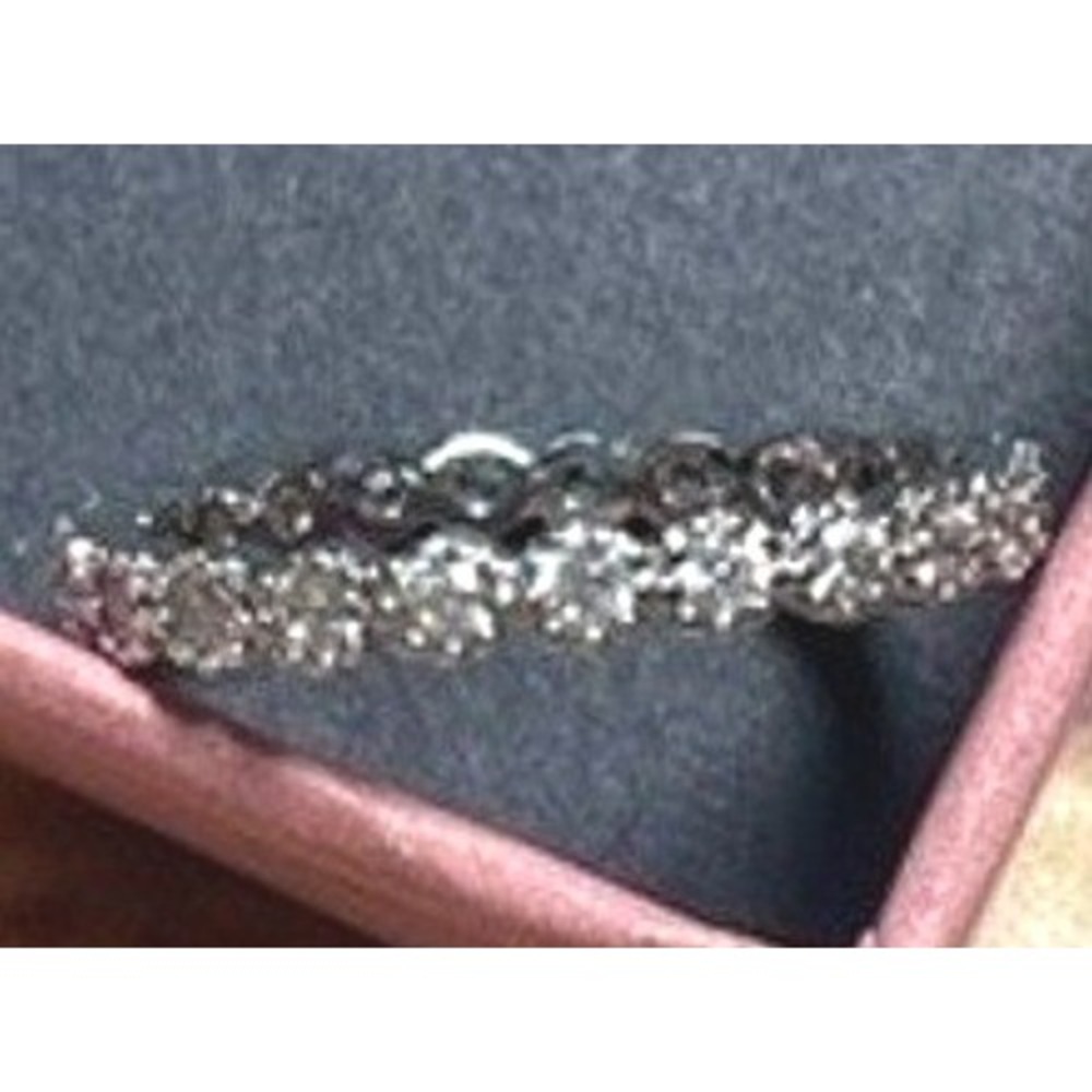 Purely Silver Tone Cubic Zirconia Eternity Band Stackable Ring Round Cut Pavé